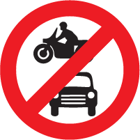 MANDATORY ROAD SIGN - ALL MOTOR VEHICLES PROHIBITED-02