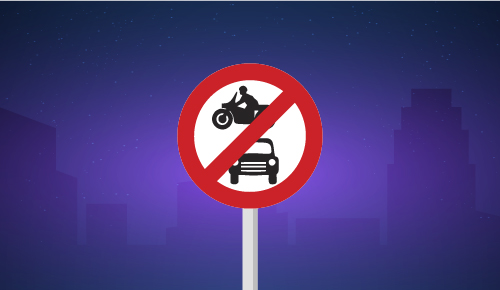 Motor Vehicles Prohibited Sign