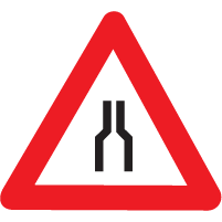 CAUTIONARY SIGNS - NARROW ROAD AHEAD