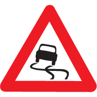 CAUTIONARY SIGNS - SLIPPERY ROAD